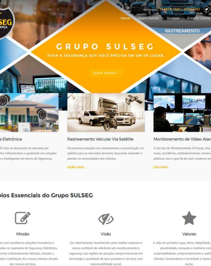 O Grupo SULSEG é a junção de Empresas com mais de 10 anos no mercado, voltada para Segurança Eletrônica, Patrimonial e Rastreamento Veicular, tem como cliente empresas de grande e pequeno porte, condomínios e residências.