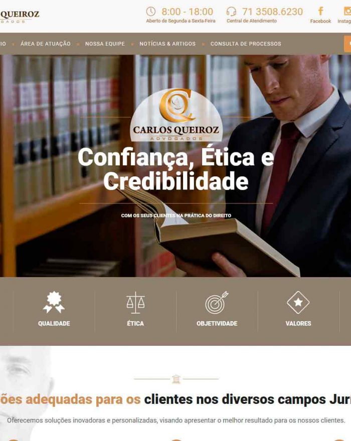 Grupo Carlos Queiroz Advogados é um escritório de Advocacia que atua com uma equipe profissional sintonizada com as diretrizes estratégicas de qualidade, de forma a manter o padrão de referência nacional em prestação de serviços jurídicos, atuando em toda região nordeste.